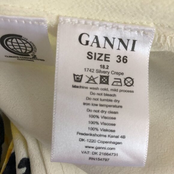 GANNI Floral Print Long Sleeve Blouse size 36 - Picture 6 of 8